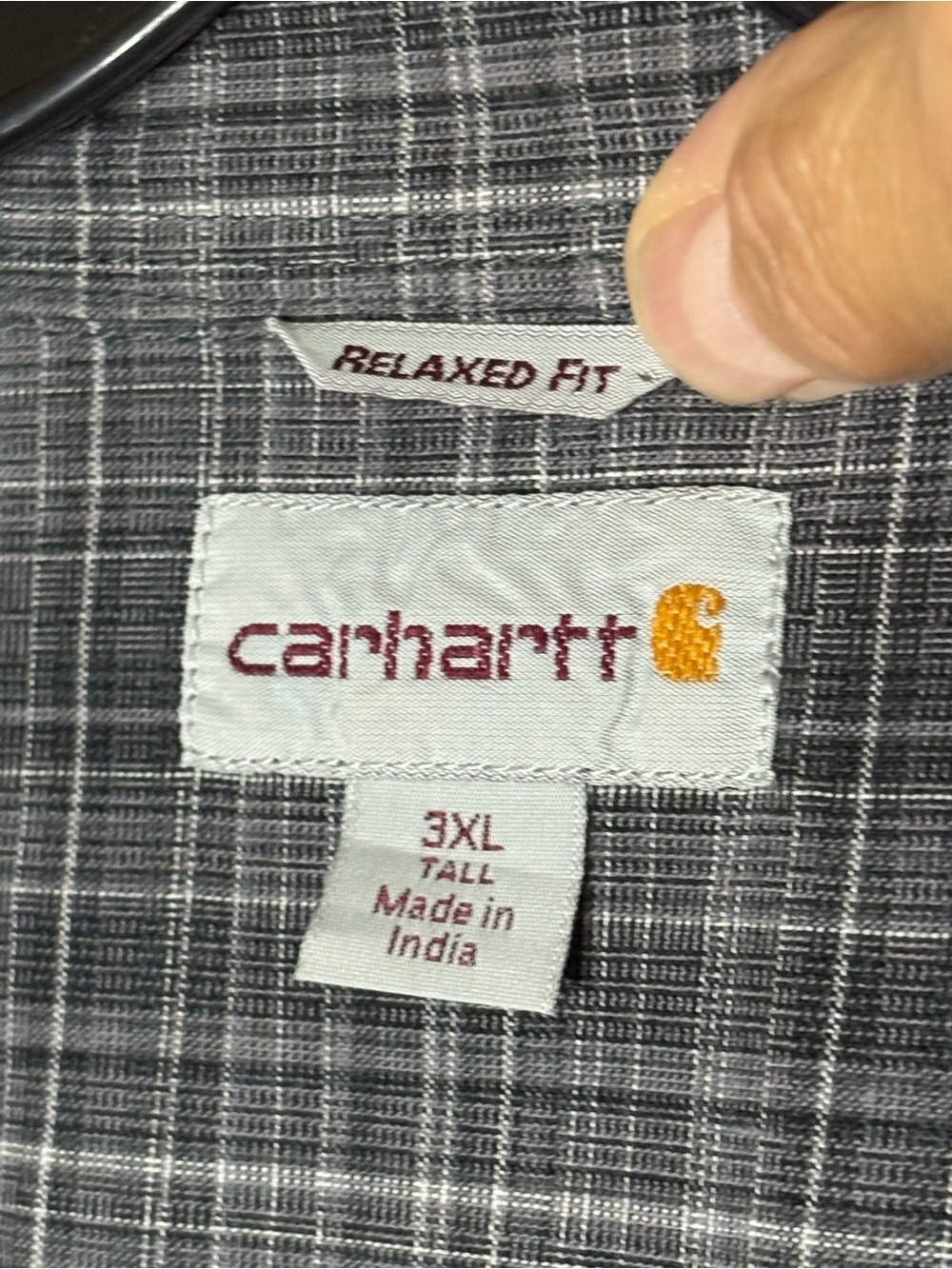 Carhartt Gray Plaid Button Down Shirt Relaxed Fit Men’s 3XL EUC - Picture 4 of 6